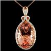 Image 1 : 14K Gold 38.30ct Morganite & 0.80ctw Diamond Penda