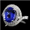 Image 2 : 18K W Gold 3.70ct Tanzanite & 0.87ct Diamond Ring