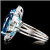 Image 3 : 14K Gold 11.14ct Topaz & 0.42ctw Diamond Ring