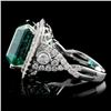 Image 3 : 18K W Gold 9.87ct Emerald & 1.33ct Diamond Ring