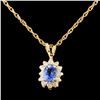 Image 1 : 14K Gold 0.45ct Sapphire & 0.18ctw Diamond Pendant