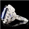 Image 3 : 18K Gold 13.40ct Sapphire & 1.57ctw Diamond Ring