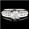 Solid Platinum 0.98ctw Diamond Ring