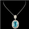 Image 2 : 18K Gold 7.49ct Paraiba & 1.40ctw Diamond Pendant