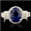 Image 1 : 18K Gold 3.23ct Sapphire & 0.48ctw Diamond Ring