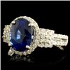 Image 2 : 18K Gold 3.23ct Sapphire & 0.48ctw Diamond Ring