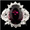 14K Gold 5.23ct Tourmaline & 0.42ctw Diamond Ring