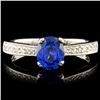 18K Gold 1.13ct Sapphire & 0.12ctw Diamond Ring