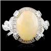 18K Gold 2.14ct Opal & 0.48ctw Diamond Ring