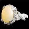 Image 2 : 18K Gold 2.14ct Opal & 0.48ctw Diamond Ring