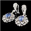 Image 2 : 18K Gold 2.32ctw Sapphire & 2.72ctw Diamond Earrin