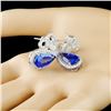 Image 2 : 14K Gold 8.65ct Tanzanite & 1.27ctw Diamond Earrin