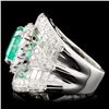 Image 3 : 18K Gold 3.16ct Emerald & 2.95ctw Diamond Ring