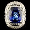 Image 1 : 18K Gold 10.92ct Tanzanite & 3.76ctw Diamond Ring