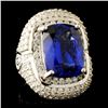 Image 3 : 18K Gold 10.92ct Tanzanite & 3.76ctw Diamond Ring