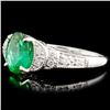 Image 2 : 18K Gold 1.07ct Emerald & 0.15ctw Diamond Ring
