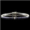 Image 1 : 14K Gold 4.02ct Sapphire & 0.29ctw Diamond Bracele