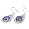 Image 2 : 14K Gold 9.00ct Tanzanite & .50ct Diamond Earrings