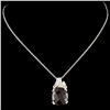 Image 2 : 14K Gold 5.10ctw Garnet & 0.11ctw Diamond Pendant