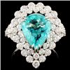 Image 1 : 18K Gold 3.16ct Paraiba & 2.25 Diamond Ring