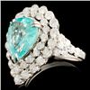 Image 2 : 18K Gold 3.16ct Paraiba & 2.25 Diamond Ring