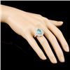 Image 3 : 18K Gold 3.16ct Paraiba & 2.25 Diamond Ring