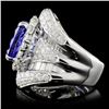 Image 3 : 18K W Gold 6.20ct Tanzanite & 3.43ctw Diamond Ring