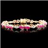 14K Gold 5.96ct Ruby & 1.20ctw Diamond Bracelet