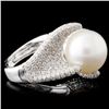 Image 3 : 18K Gold 12.50mm Pearl & 2.40ctw Diamond Ring