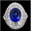 Image 1 : 18K Gold 7.26ct Tanzanite & 3.00 Diamond Ring