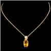 Image 2 : 14K Gold 1.80ctw Topaz Pendant