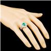Image 3 : 14K Gold 0.95ct Emerald & 0.82ctw Diamond Ring