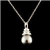 Image 2 : 18K Gold 9.40MM Pearl & 0.03ctw Diamond Pendant