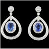 Image 1 : 18K Gold 4.21ct Sapphire & 1.53ct Diamond Earrings