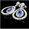 Image 2 : 18K Gold 4.21ct Sapphire & 1.53ct Diamond Earrings