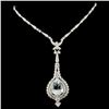 Image 1 : 14K Gold 9.98ct Aquamarine & 2.89ctw Diamond Neckl