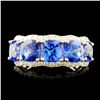 Image 2 : 14K Gold 5.40ct Tanzanite & 0.58ctw Diamond Ring