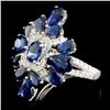 Image 2 : 18K Gold 4.95ct Sapphire & 0.34ct Diamond Ring