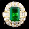 18K Gold 3.58ct Emerald & 2.23ctw Diamond Ring