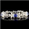 Image 1 : 14K Gold 6.28ct Tanzanite & 3.69ctw Diamond Bracel
