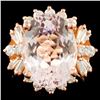 Image 1 : 14K Gold 8.14ct Morganite & 0.95ctw Diamond Ring