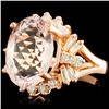Image 2 : 14K Gold 8.14ct Morganite & 0.95ctw Diamond Ring