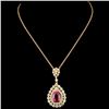Image 2 : 18K Gold 2.99ct Sapphire & 1.77ctw Diamond Pendant