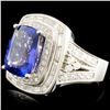 Image 2 : 18K Gold 7.74ct Tanzanite & 1.54ctw Diamond Ring