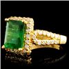 Image 2 : 18K Gold 2.47ct Emerald & 1.20ctw Diamond Ring