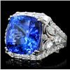 Image 2 : 18k Gold 14.59ct Tanzanite & 1.90ct Diamond Ring