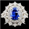 Image 1 : 14K White Gold 2.78ct Sapphire & 1.03ct Diamond Ri
