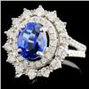 Image 2 : 14K White Gold 2.78ct Sapphire & 1.03ct Diamond Ri