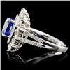 Image 3 : 14K White Gold 2.78ct Sapphire & 1.03ct Diamond Ri
