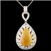 Image 2 : 18K Gold 7.28ct Opal & 1.88ctw Diamond Pendant
